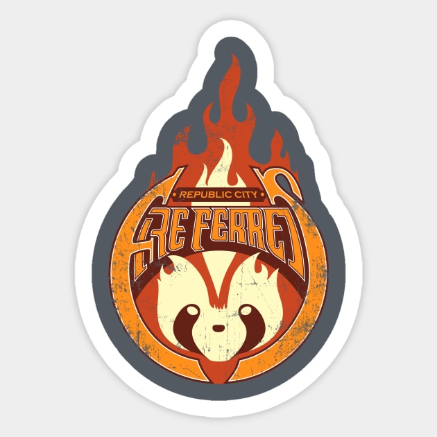 Vintage Republic City Fire Ferrets Sticker by razzan